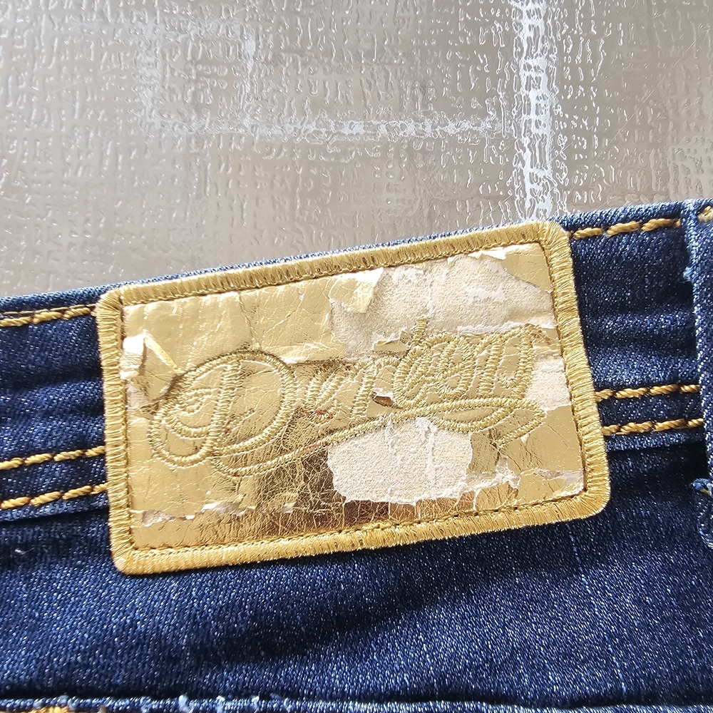 Deréon Jeans Gold Embellished Mid-Rise Skinny Denim Y2K Streetwear Glam 11/12 - Picture 13 of 13